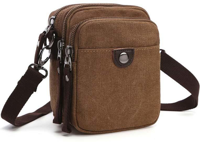 Барсетка текстильная Vintage 20163 Коричневая Киев - изображение 9