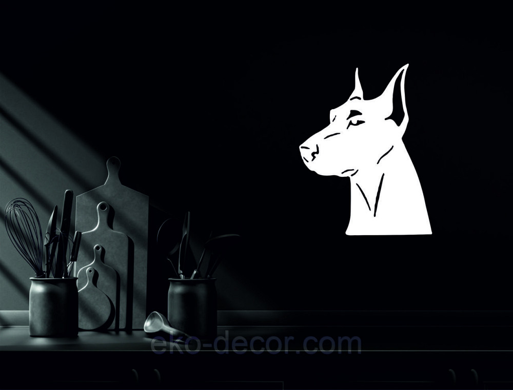 Декоративне настінне Панно «Доберман», Декор на стіну 90*64 см, Білий Київ - фото 6