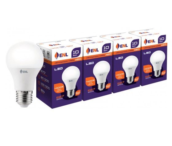 Лампа A60 10W E27 4100К 240В LED ENL Enerlight Житомир