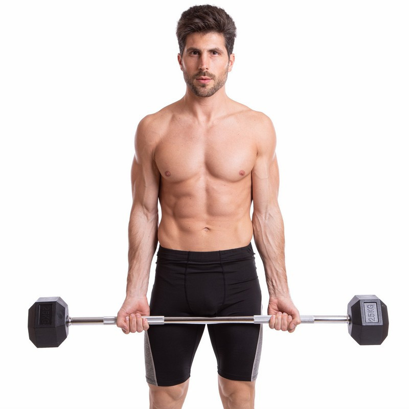 Штанга фіксована пряма гумова Record 6230-25 довжина 95 см 25 кг Київ - фото 7