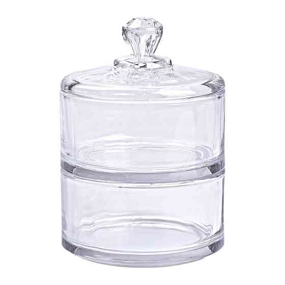 Yiwu Цукерниця двоярусна скляна см з кришкою кругла кругла HP-YH-23 Коломия