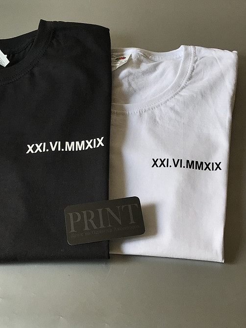 Парні футболки для закоханих хлопця та дівчини — з латинськими датами вашої річниці Чернівці - фото 1