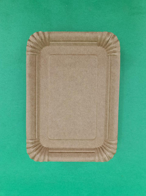 Тарелка бумажная прямоугольная 210*150 мм Крафт   50шт (1 пачка) Харьков - изображение 4