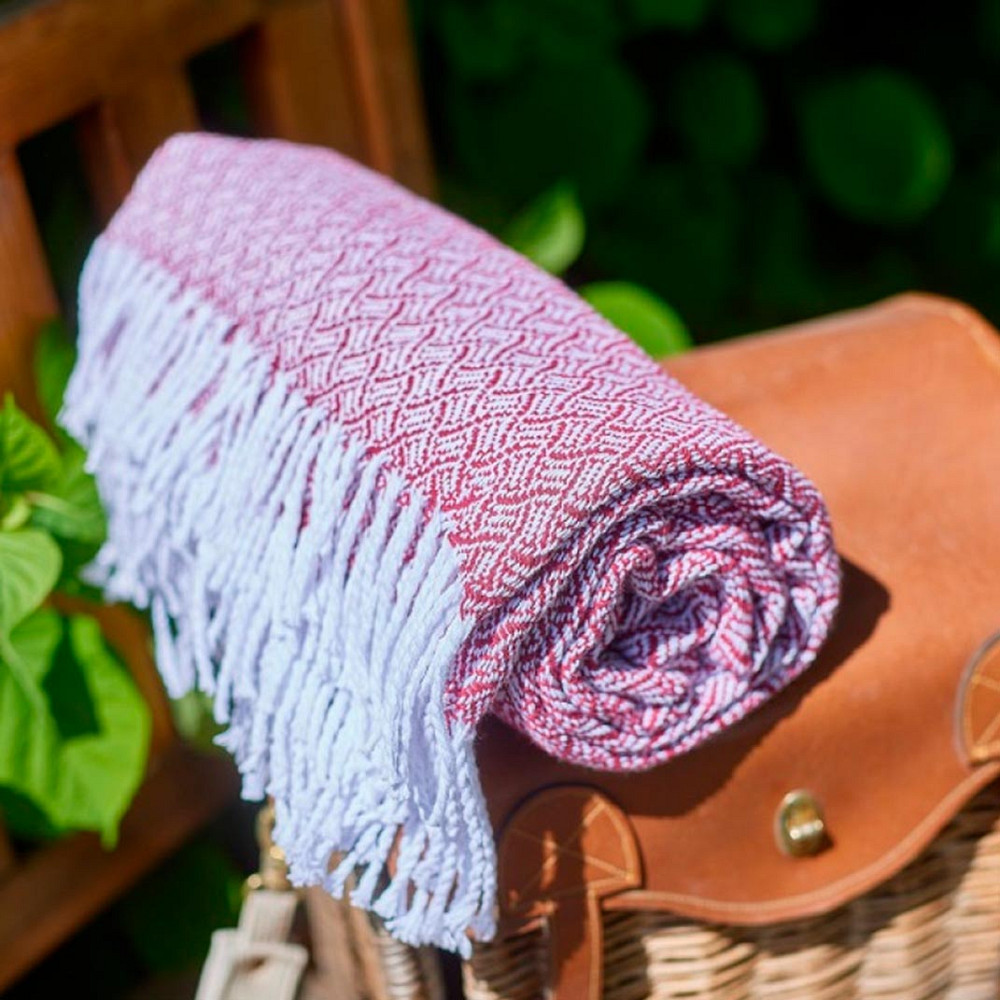 Бавовняний плед-покривало OSKAR 140х200см 350г/м2 (Червоний) Суми - фото 3