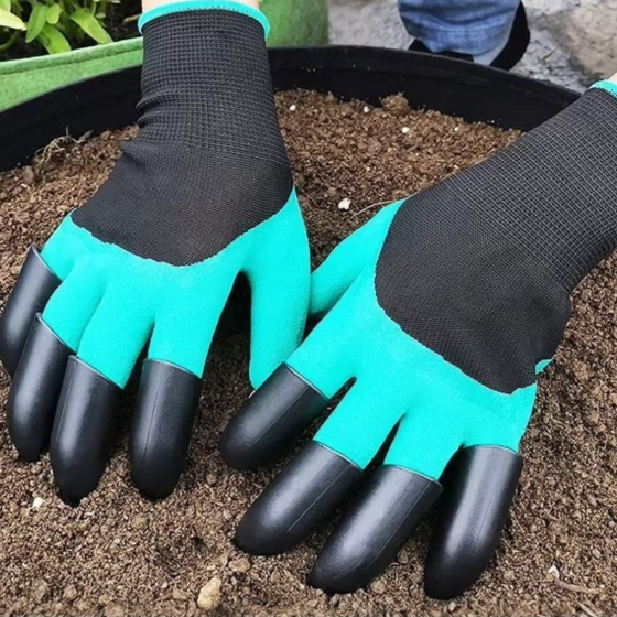 Перачатки с когтями садовые для сада и огорода латексные с пластиковыми когтями для рыхления почвы и уборки Каменец-Подольский