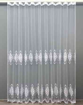 Тюль VR-Textil 1842т Фатин с вышивкой Холодный белый 300х270 см (40-199) Киев
