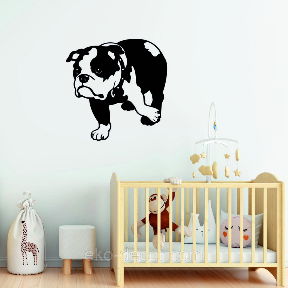 Декоративное настенное Панно «Бульдог» , Декор на стену 90*90 см, Черный Киев - изображение 4