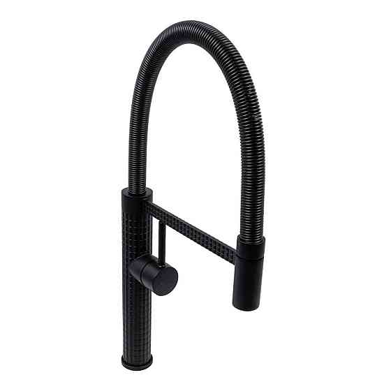 VAS1 гнучкий змішувач з тримачем VALESO (чорний гусак, матовий чорний корпус) Коломыя