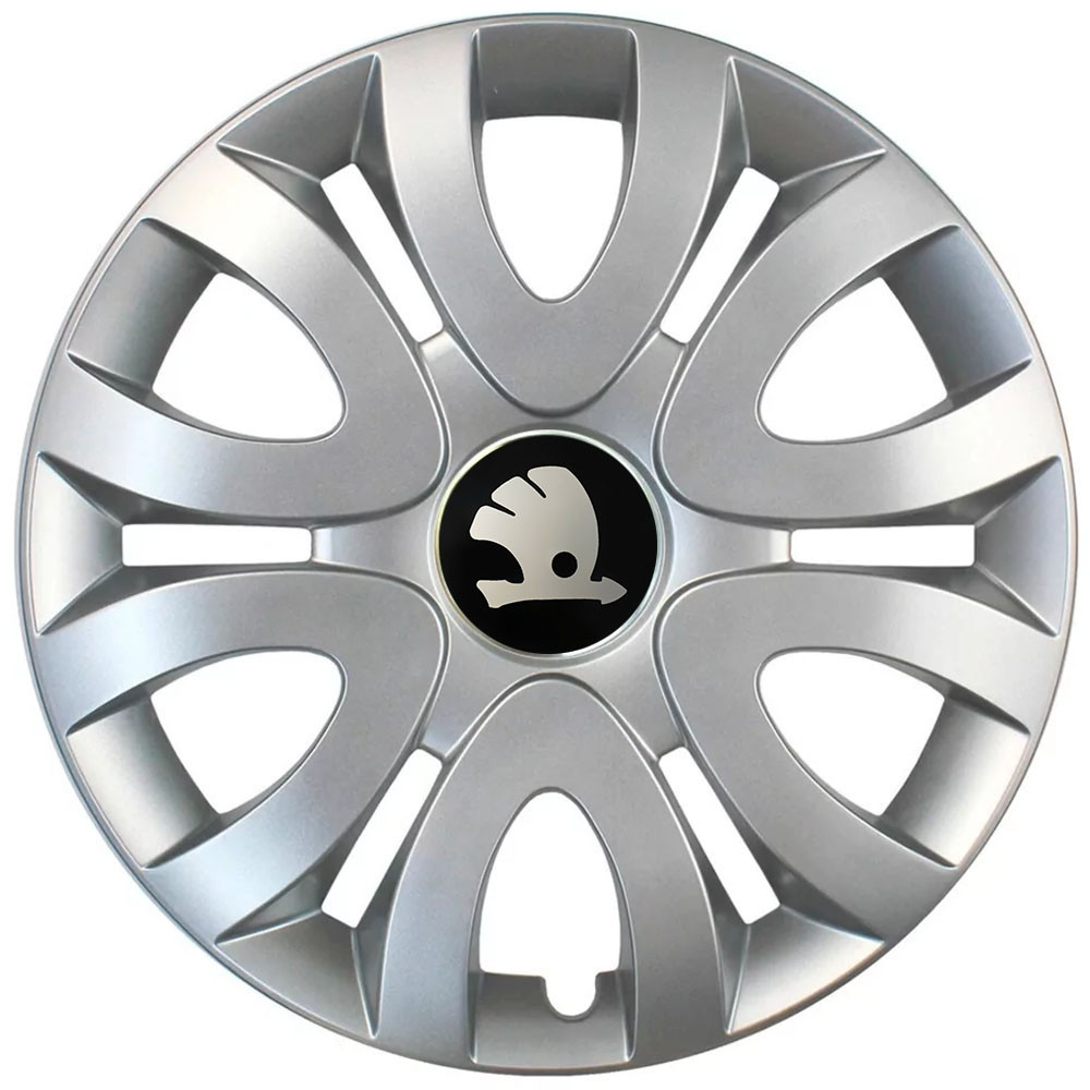 Автомобильные модельные колпаки R15 Skoda 330 4шт, SJS, серебряные Киев - изображение 1