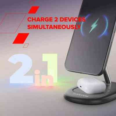 Зарядное устройство Canyon wireless charger WCS-205 15W Qi2 2in1 White (CNS-WCS205W) Винница
