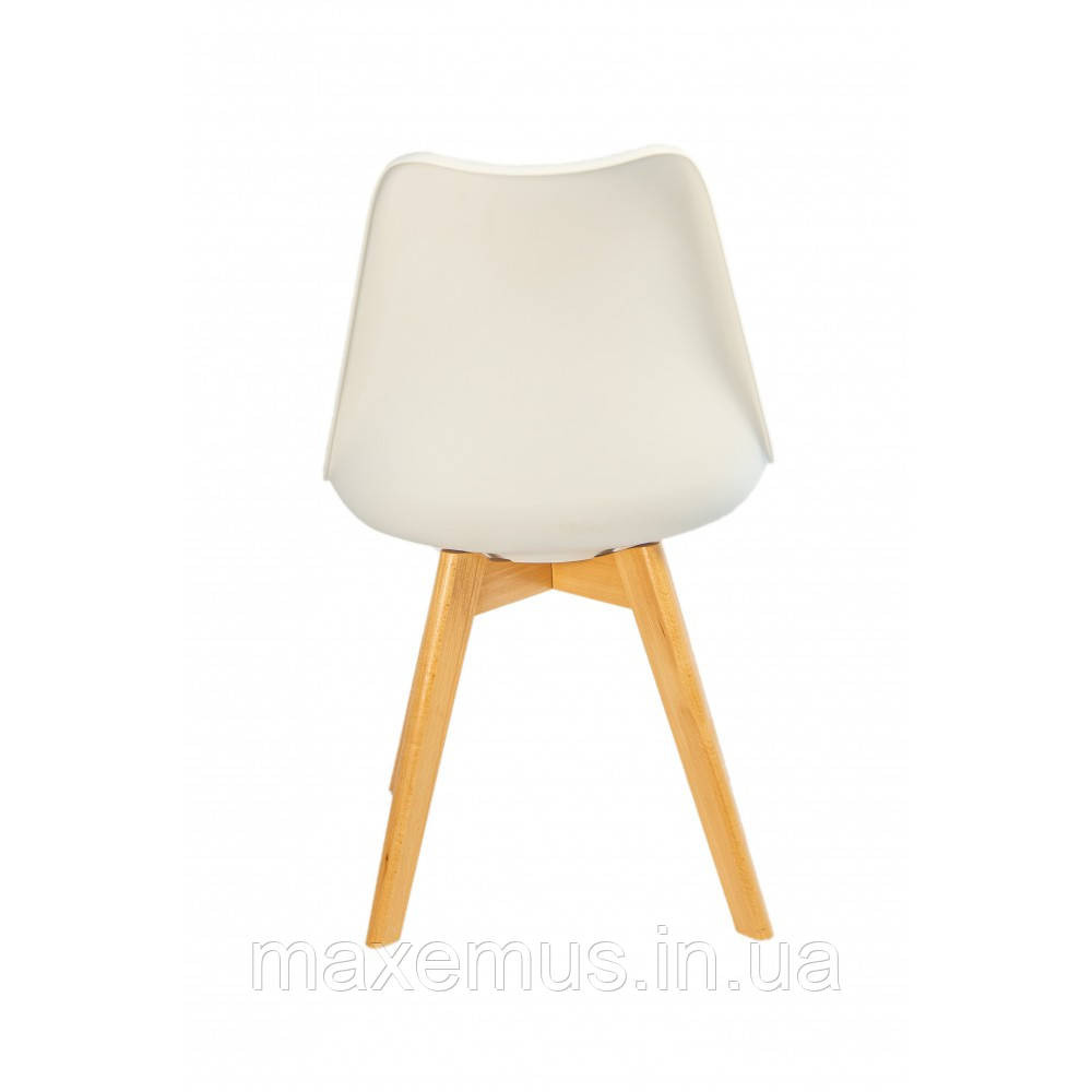 Кресло кухонное Bonro B-487 табурет на ножках дерево бук в гостинную стул с мягким сидением в офис белый Мостиська - фото 5