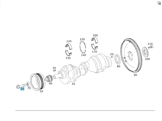 Mercedes-Benz  A0189907901 Болт шківа колінвала C-Class Cabrio A205 C-Class Estate S205 C-Class Coupe С205 C-Class W205 GLC X253 GLC Coupe C253 R-clas Одеса