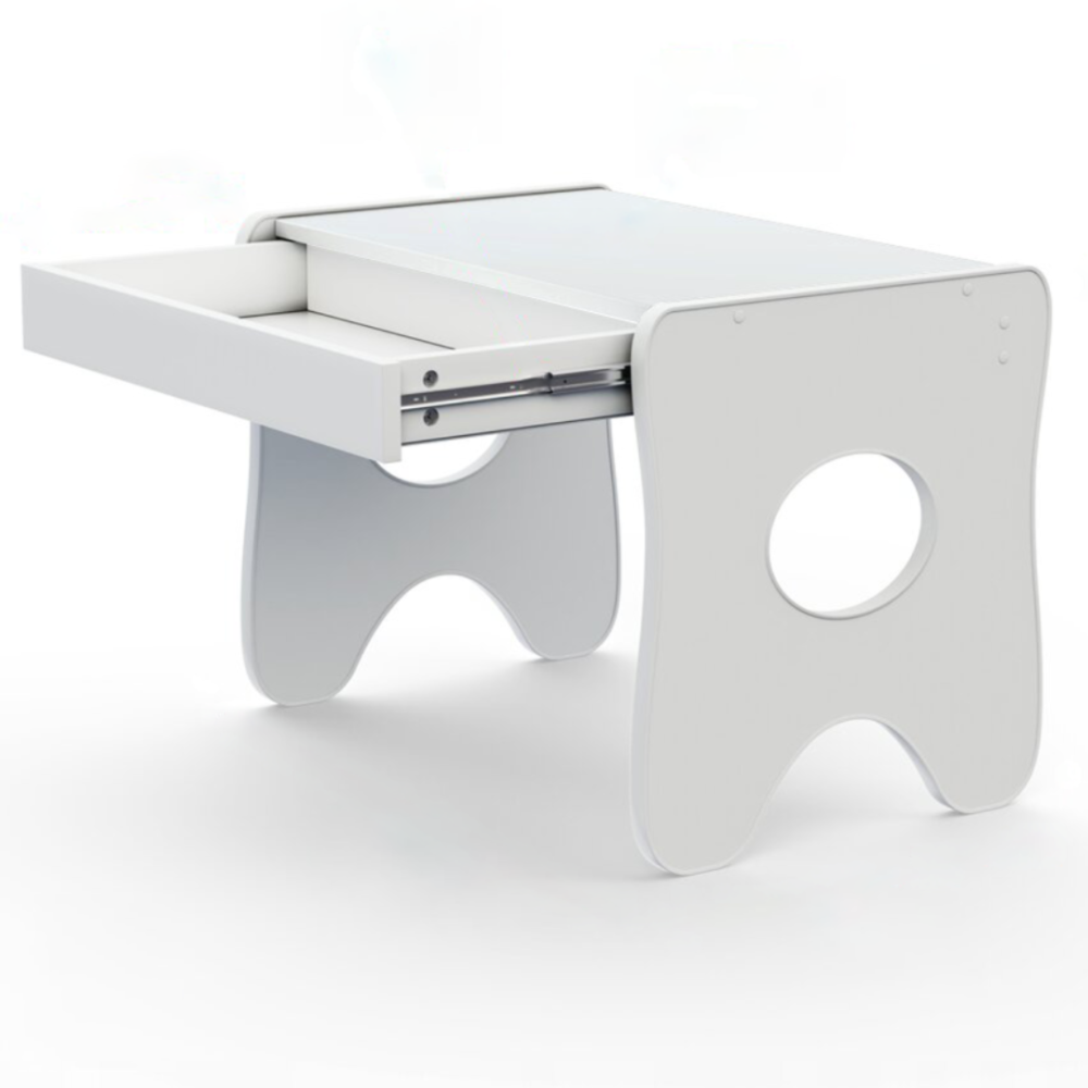 Удобный столик в детскую комнату 70×45×51, детский игральный стол с ящиком, белый Каменское - изображение 1