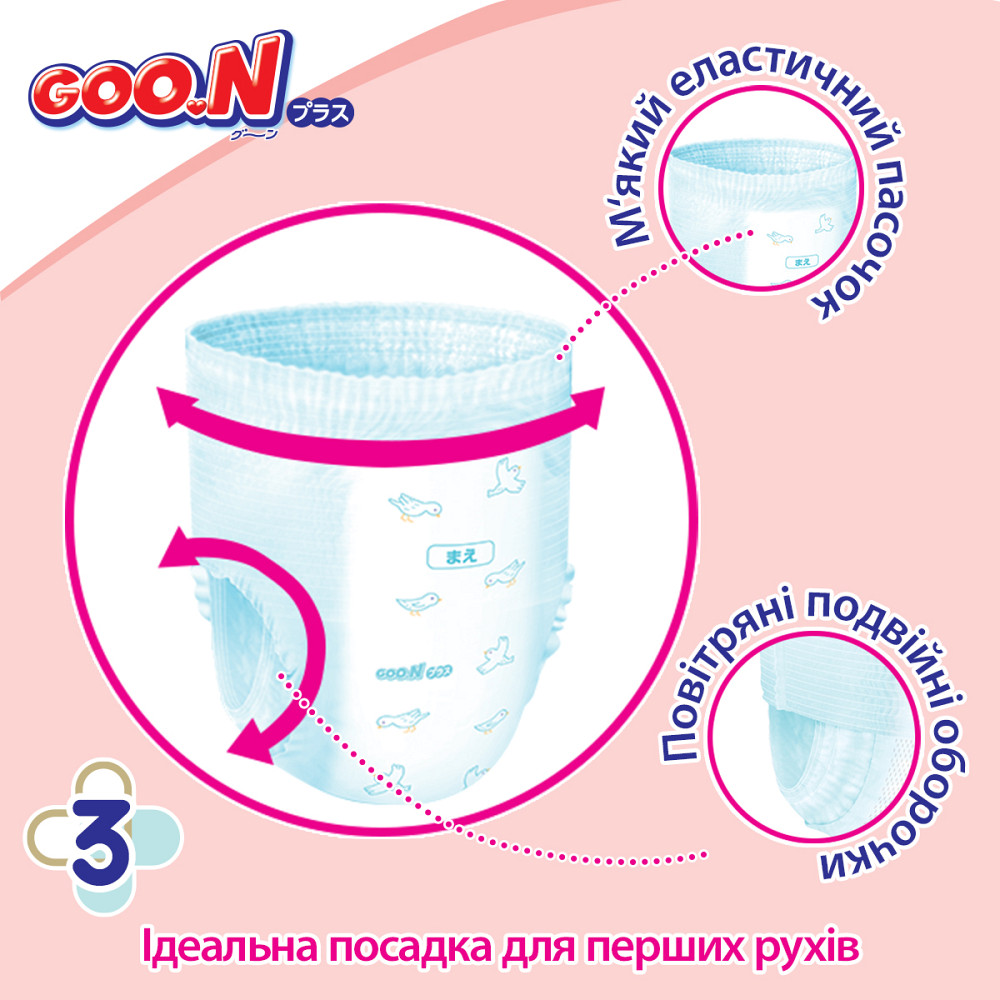 Трусики-підгузки Goo.N Plus для дітей (розмір 6(XXL), 13-25кг, 28шт) Дніпро - фото 7