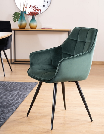 Стілець LILIA VELVET чорний каркас/зелений BL.78 Днепр