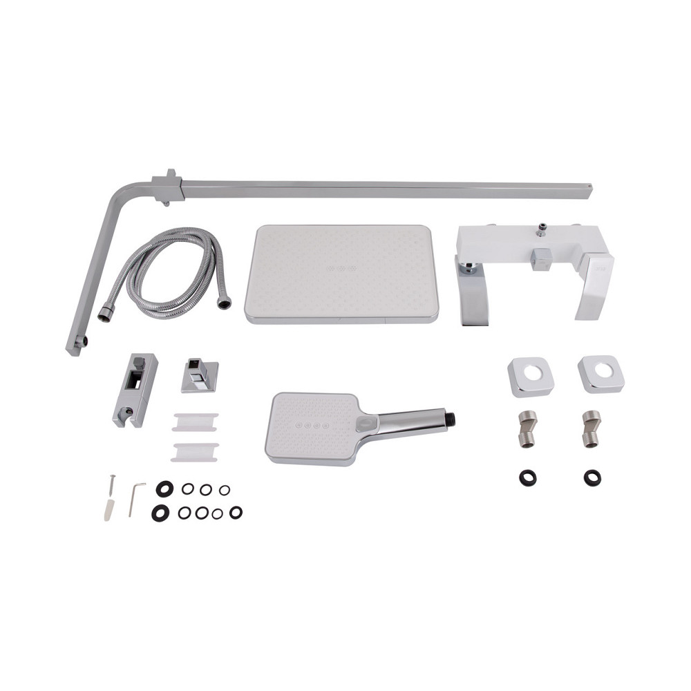 Душова система універсальна Qtap Swan Cascada на три споживачі (з виливом) QTSWA111CRW45570 Chrome/White Київ - фото 9