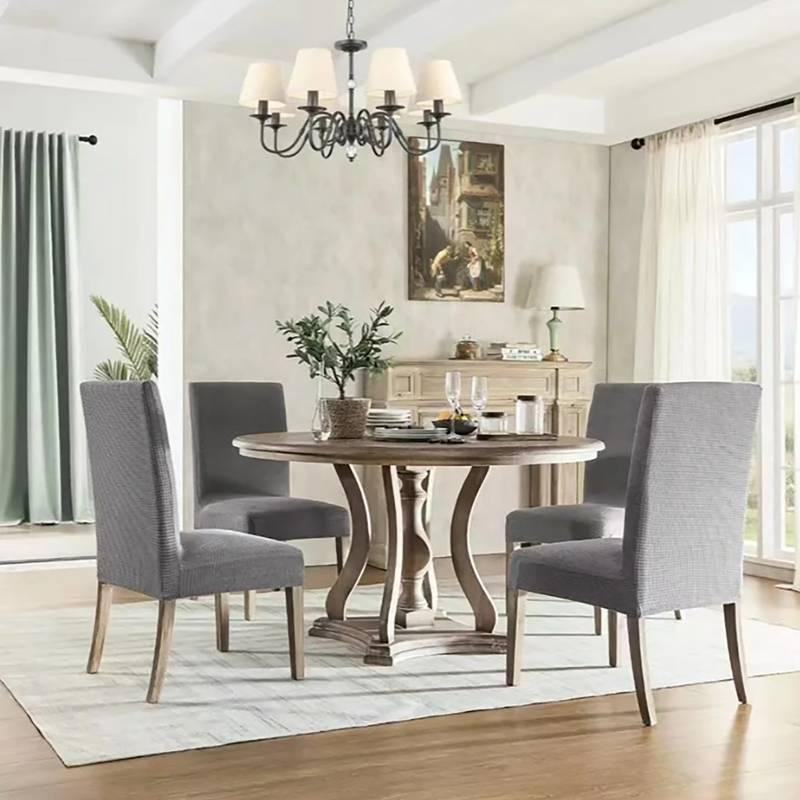 Універсальний натяжний чохол накидка на стілець зі спинкою натяжний жакард цеглинки Royan 0070 Біла Церква - фото 5