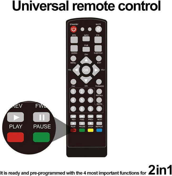 2024 Іспанський декодер tdt HD DTT декодер ТБ DVB-T T2 H265 HEVC FTA Full HD PVR, USB, HDMI, SCART, цифровий ефірний ТВ-тюнер, ци Київ - фото 4