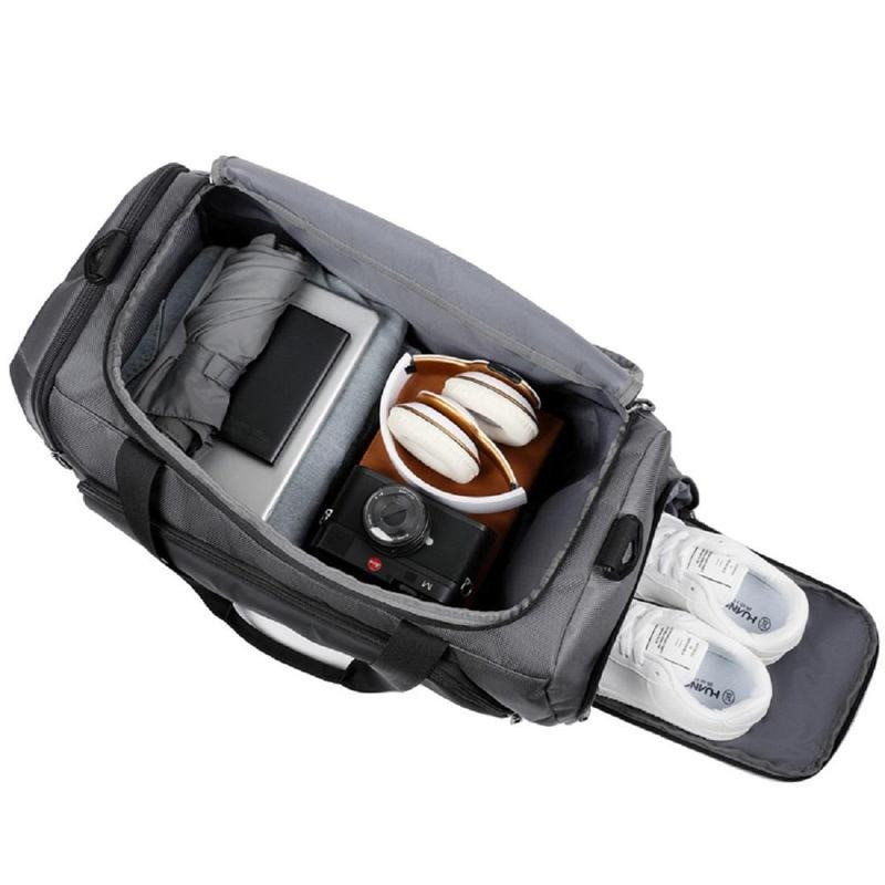 Сумка спортивная дорожная для тренировок или путешествий с плечевым ремнем,для спорта,57x26x30 см,черная Каменец-Подольский - изображение 7