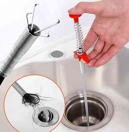 Трос с захватом для чистки труб 160 см серый Киев