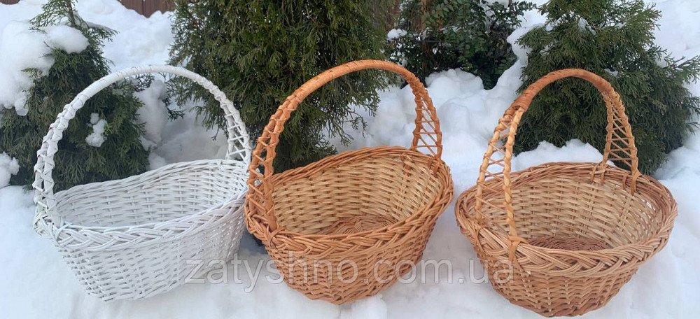 Кошик плетений натуральний і білий Київ - фото 1
