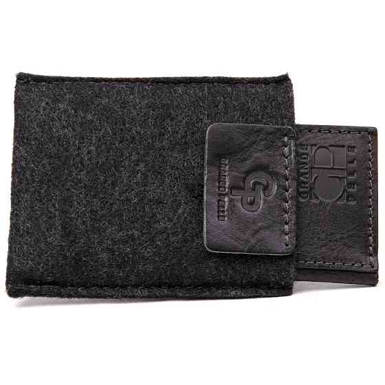 Кожаная небольшая визитница GRANDE PELLE 11501 Черный Киев