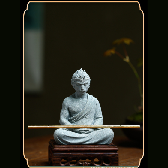 Статуетка Будда Переможний Сунь Укун король мавп 11.5 х 9.5 см Полістоун для зон Дзен, мікроландшафту, акваріума та інтер'єру Одеса