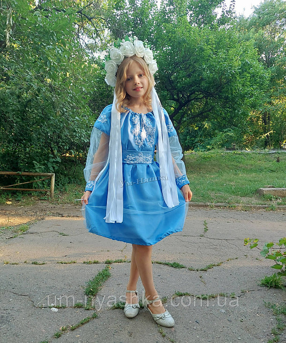 Дитяче вишите плаття "Блакитна казка" Кривий Ріг - фото 2