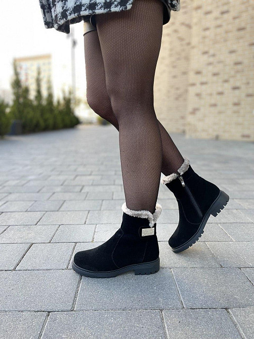 Черевики жіночі D and V чорні натуральна замша з хутром висота 13 см размер 36 (2005/2) (2978) Коломыя - изображение 4