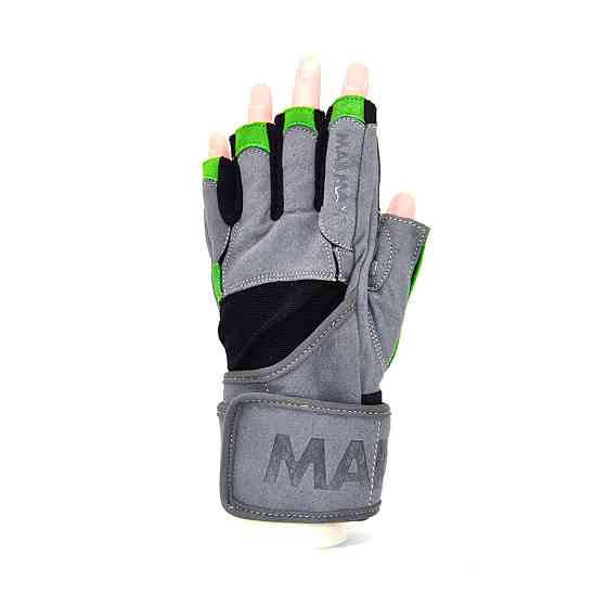 Рукавички для фітнесу MadMax MFG-860 Wild Grey/Green L Кам'янське