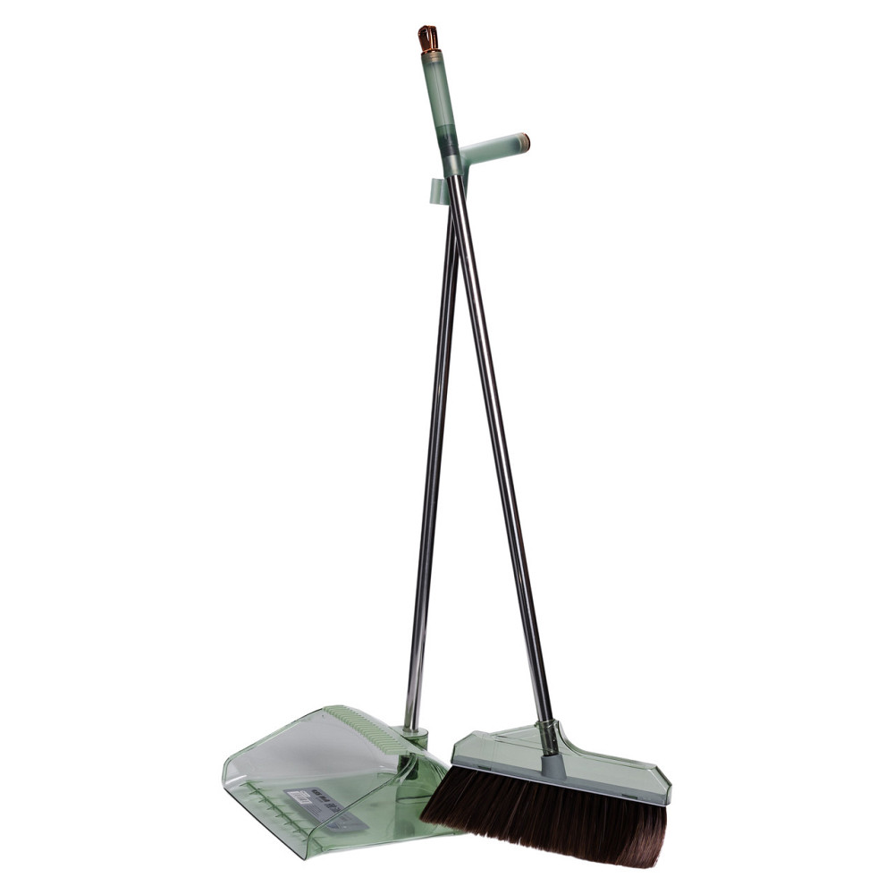 Household Набір віник і совок на довгій ручці для підлоги 26×24×105 (см) Зелений HP-35015-8GR Коломыя - изображение 5