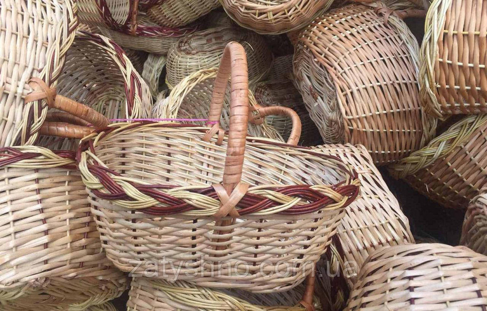 Корзина плетеная овальная | корзинка красивая  плетеная | корзина из лозы с ручкой Киев - изображение 2