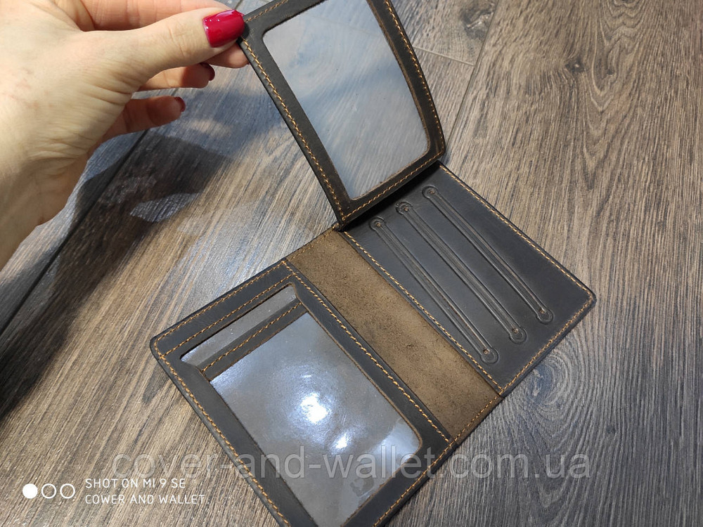 Обкладинка з натуральної шкіри на авто документи та техпасорт ручної роботи Київ - фото 4