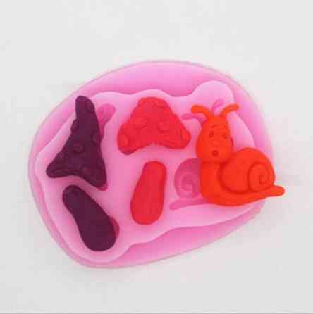 Молд силиконовый Улитка и грибы 85 на 52 мм розовый Киев