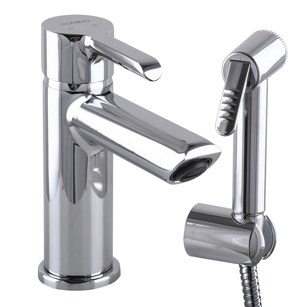 Змішувач для умивальника DOMINO PRESTIGE DPS-222  з гігієничною лійкою, шланг 200 см, на гайці Луцк - изображение 6