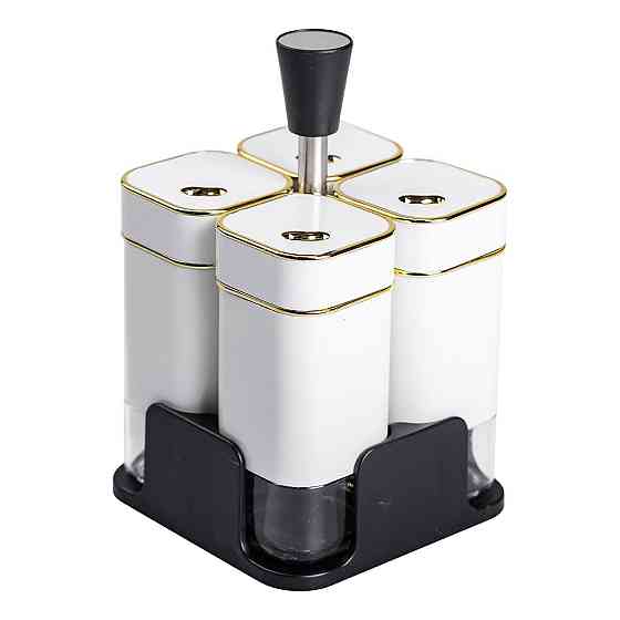 Набір спецій на підставці, 4 предмети, білий Київ