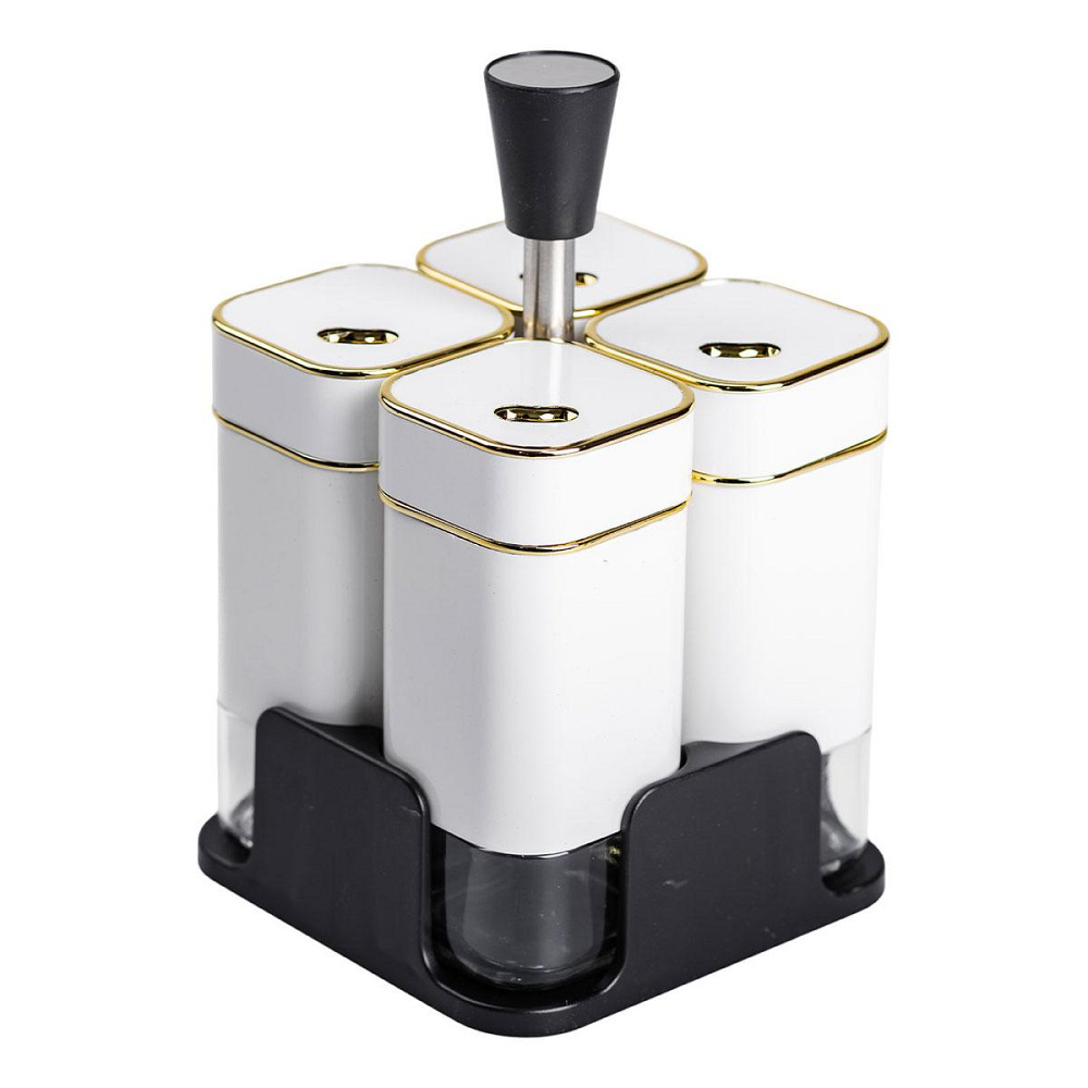 Набір спецій на підставці, 4 предмети, білий Київ - фото 1