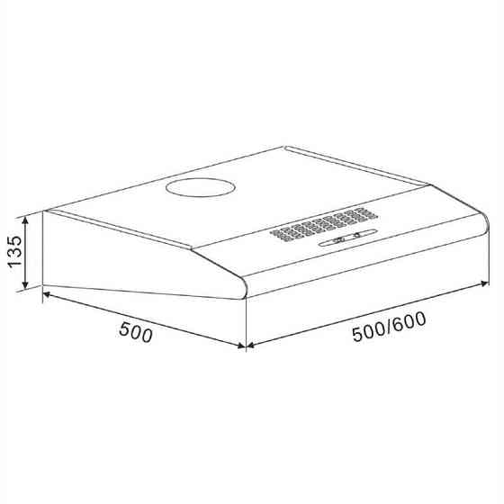Витяжка UW60SR з неіржавкої сталі 60 см, продуктивність 205 м3/год, витяжна основа, рециркуляція Рівне