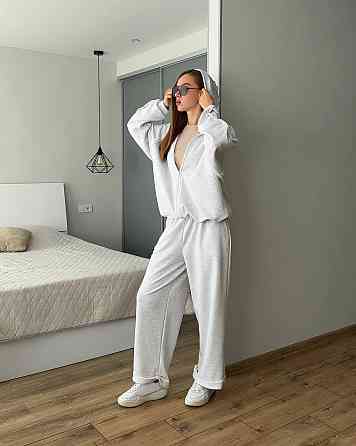 Женский прогулочный костюм двойка: кофта и штаны трехнить петля 100% хлопок Меланж Одесса