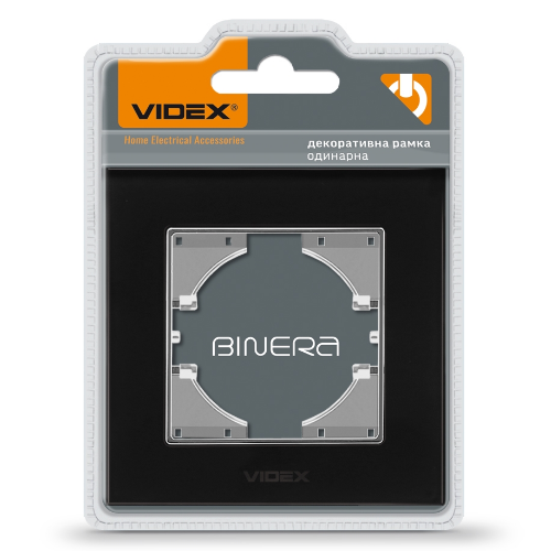 BINERA чорне скло Рамка горизонтальна 1-а Videx Житомир