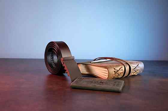 Ремень из натуральной кожи с матовой автоматической пряжкой Коричневый (Vintage) Киев