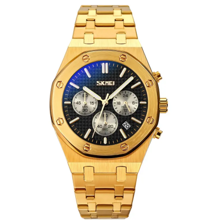 Чоловічий наручний класичний годинник Skmei 9296 (Золотий) Вінниця