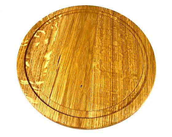 Деревянная тарелка из натурального дерева диаметр 25 см, высота 2 см, тарелка для закусок Каменец-Подольский