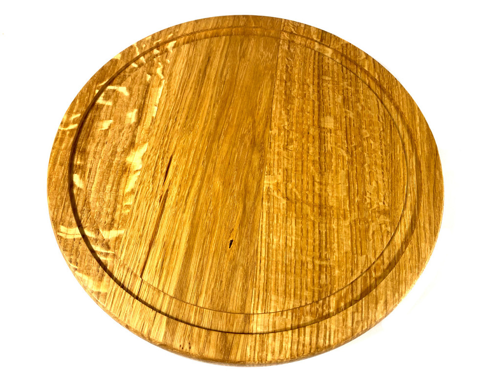 Деревʼяна тарілка з натурального дерева діаметр 25 см, висота 2 см, тарілка для закусок Кам'янець-Подільський - фото 3