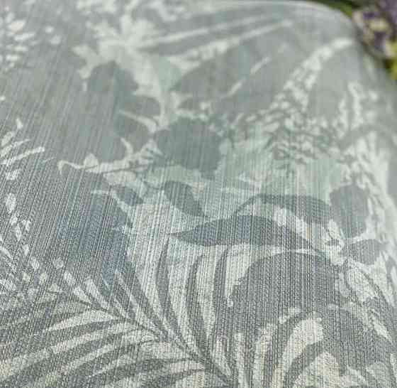 Шпалери вінілові на флізелін Sirpi Alta gamma Sempre 3 листки зелені пальми на салатово золотистому 3д Київ