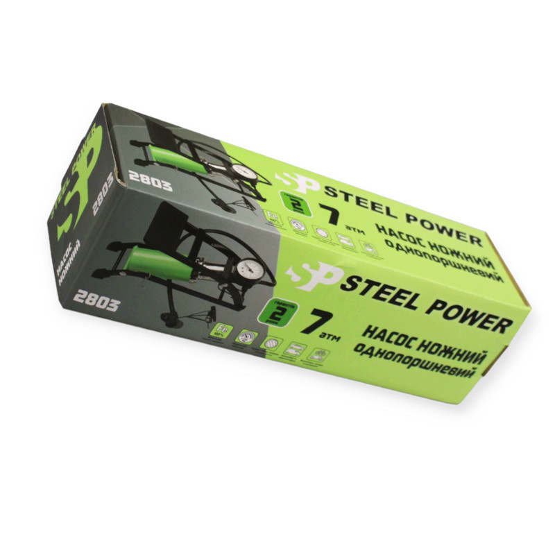 Насос ножний 1 циліндр метал. з маном. 7 атм (55х120) підсил. steel power Мукачево - фото 3