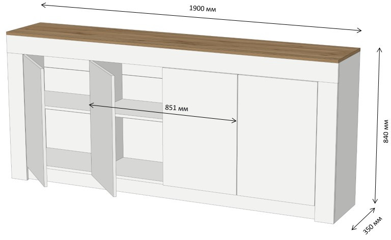 Великий комод LION Ларрі-1 Німфея Альба (LION-041053) ТОП Дніпро - фото 8