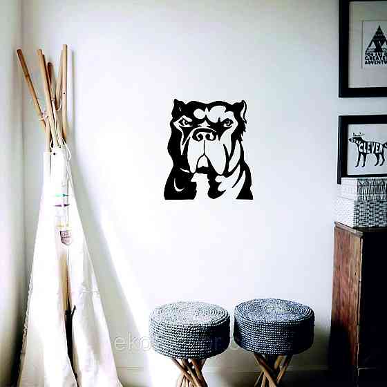 Декоративное настенное Панно «Кане-корсо», Декор на стену 90*79 см., Черный Киев