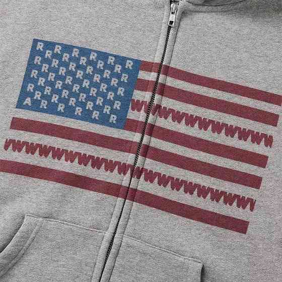 Женское утепленное оверсайз худи на молнии с флагом трехнитка на флисе Одесса