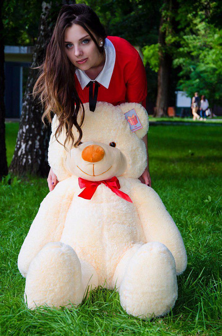 М'яка  іграшка подарунок на 8 березня плюшевий ведмедик,  плюшевий ведмедик Рафаель 140 см Персиковий Тернопіль - фото 3